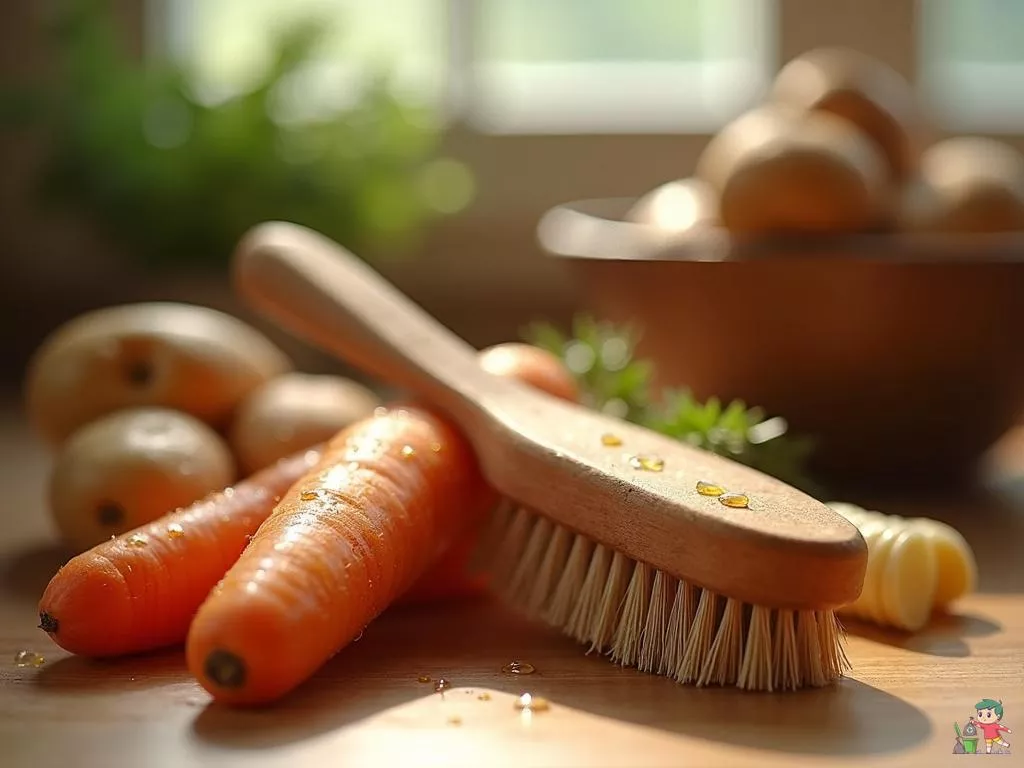 Brosse à légumes écologique : laver sans plastique ni épluchures superflues